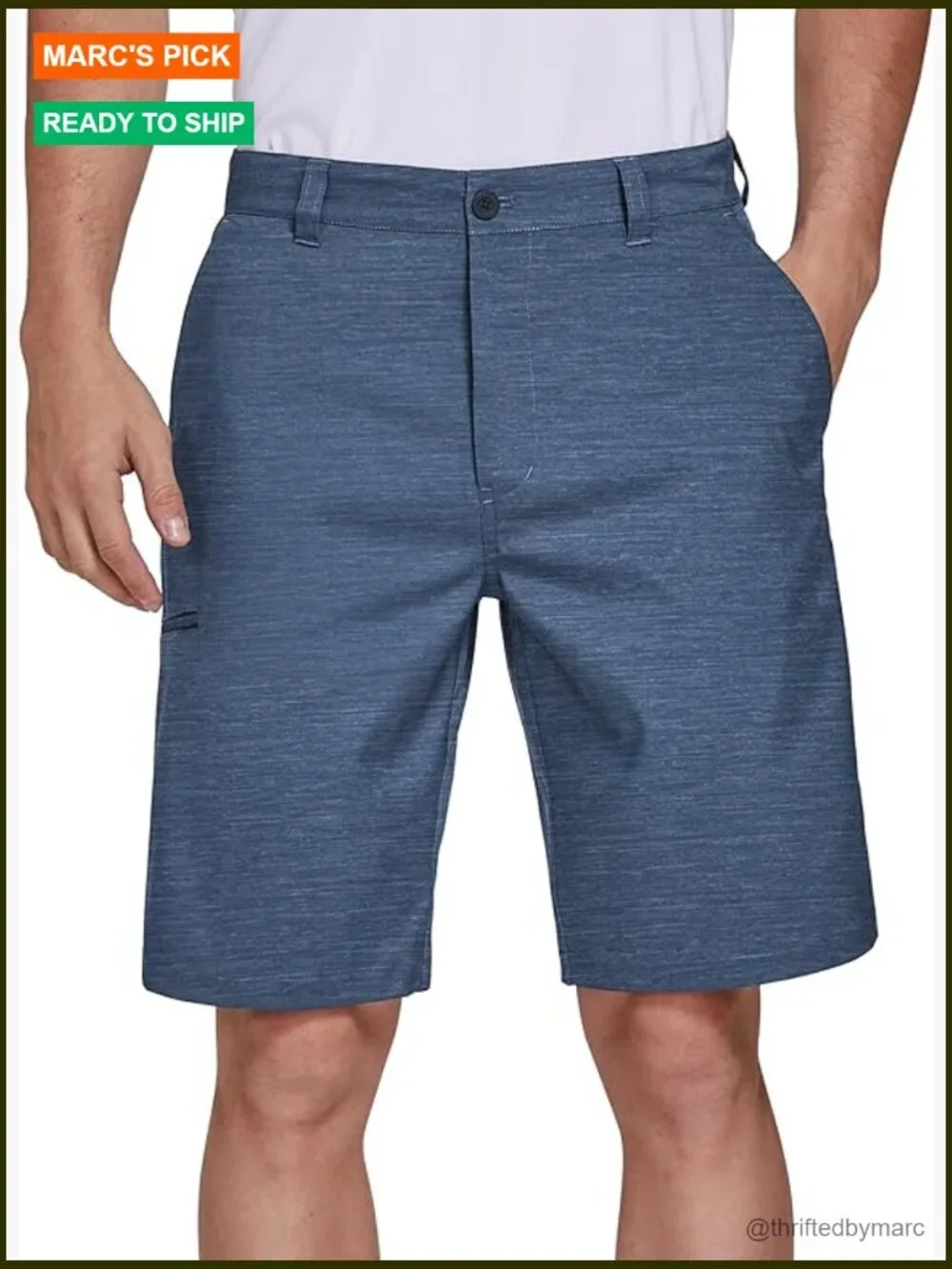 Men's Golf Hybrid Shorts Stretch Quick Dry Flat Front Lightweight 6 Pockets